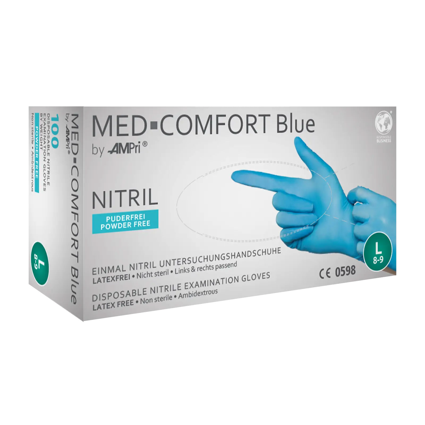 Bleu Med-Confort, Nitrile, 100pcs
